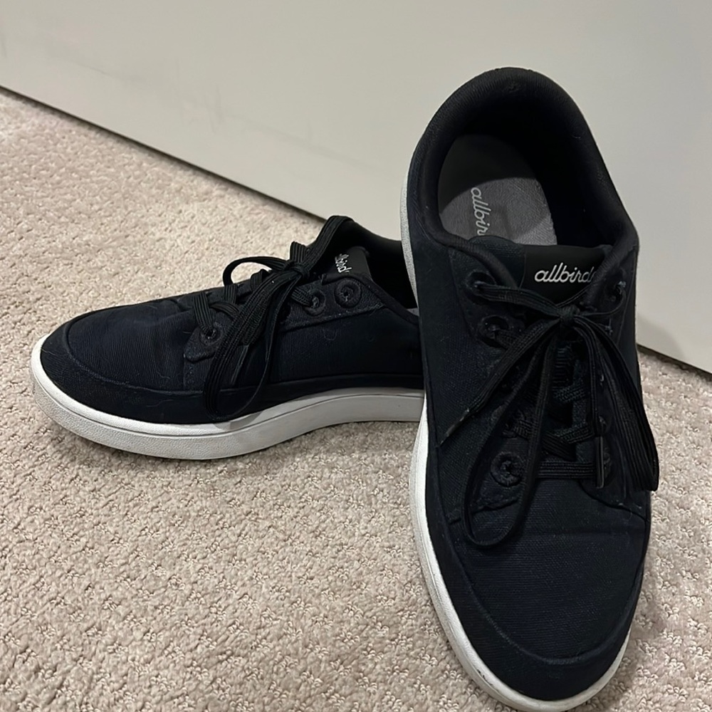 Allbirds Canvas Pacers Women's 9 Natural Black Blizzard Sole Cotton Sneakers